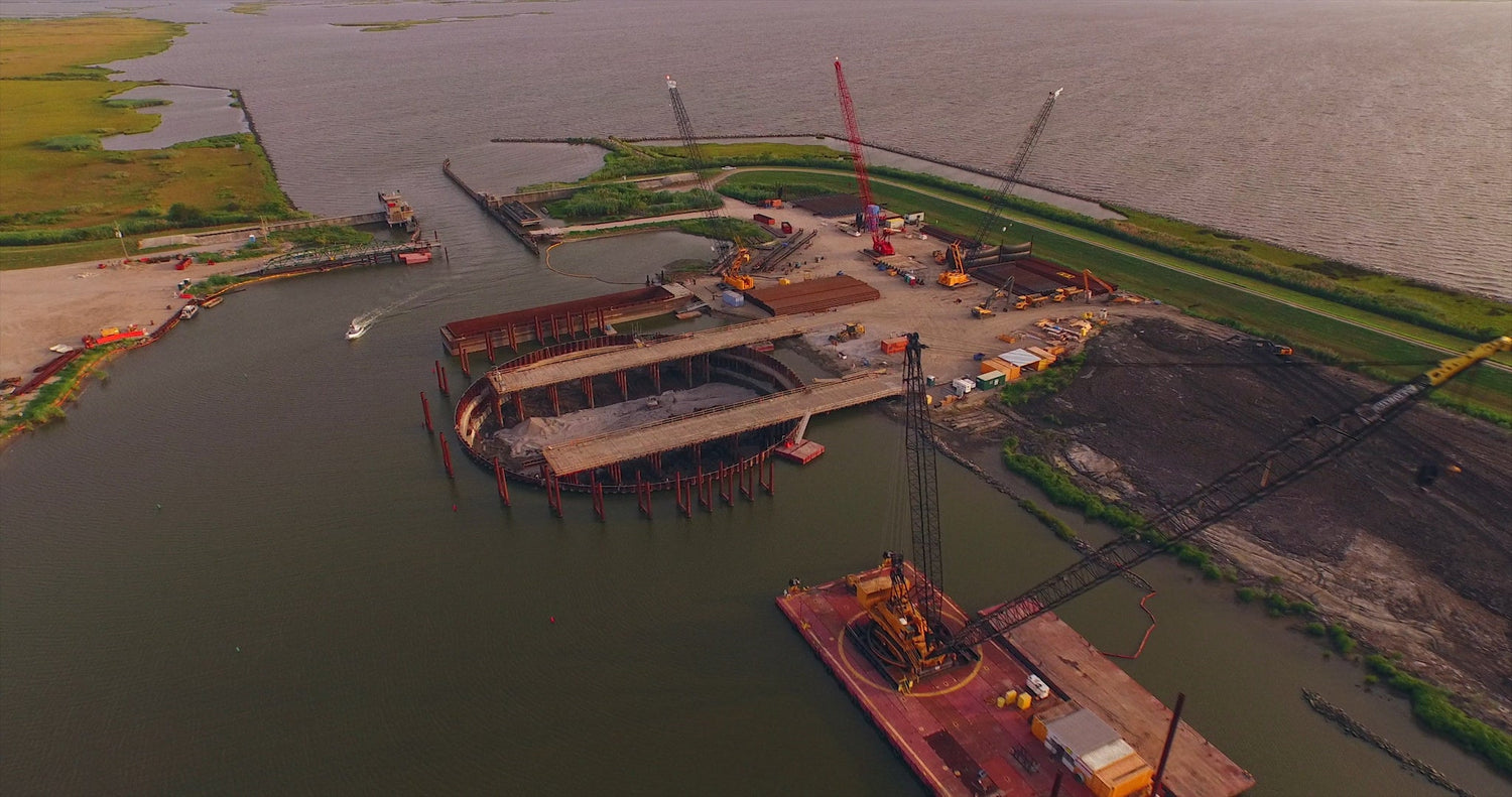 Coastal Restoration Aerial stock footage video