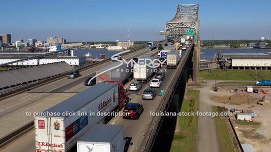 2982 Baton Rouge traffic jam video over Mississippi River