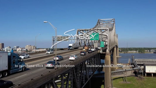 2983 awesome drone aerial bridge coming into Baton Rouge