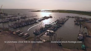 0161 Louisiana shrimp boat marina aerial dolly in