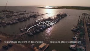 0163 nice wide shot of shrimp boat marina aerial drone view