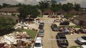 0284 Dramatic devastating flood houses flooded homes cleanup