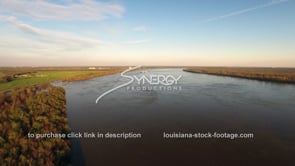 1475 aerial swollen Mississippi river at flood stage
