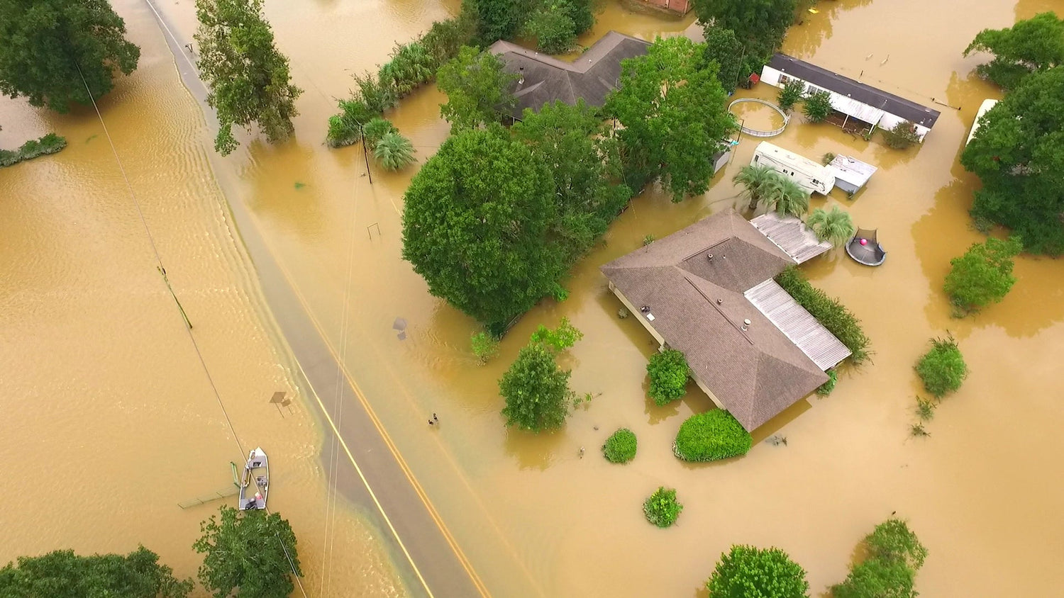 Louisiana Flood aerial stock vide footage