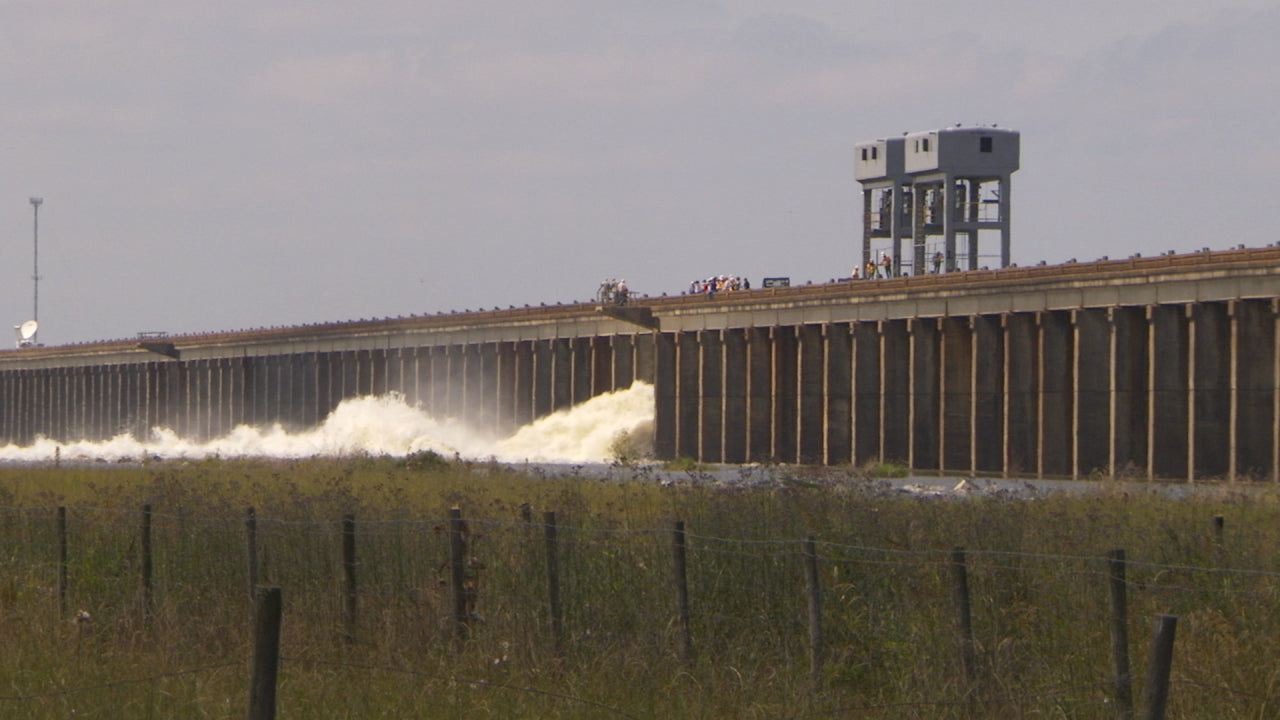 Morganza spillway video stock footage