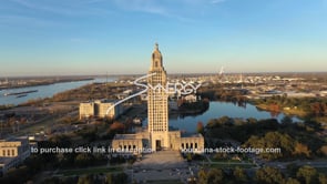 2500 Louisiana State Capital wide arc drone aerial