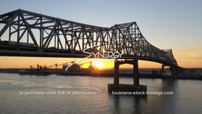 2552 epic Baton Rouge interstate 10 bridge aerial at sunset