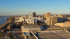 2549 Downtown Baton Rouge skyline aerial at sunset