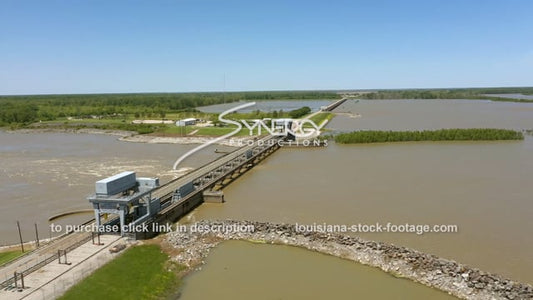 2722 epic aerial of Mississippi River entering Atchafalaya river basin