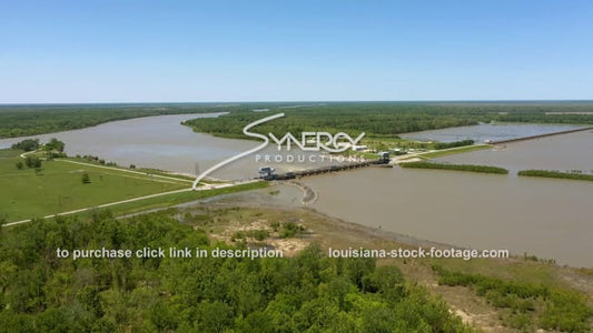 2721 aerial of Mississippi River emptying into Atchafalaya river basin