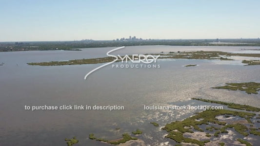 2857 cinematic aerial New Orleans land loss sea level rise