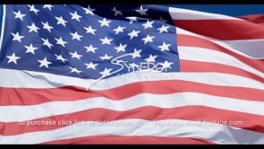 1285 CU of stars on american flag slow motion