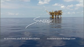 0438 Oil rig gas platform in deep water gulf of mexico tilt up to rig