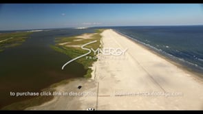 0533 Grand Isle Louisiana aerial beach restoration stock footage video