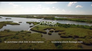 0541 Louisiana coastal erosion land loss drone view