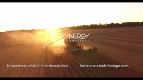 0612 Epic soybean harvest 2 tractors during awesome sunset