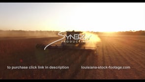 0624 Soybean harvest in golden fall sunset farm harvesting season