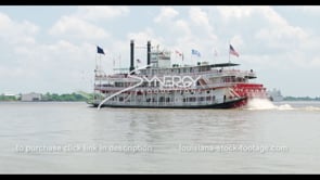 1116 natchez river boat video stock footage cruising mississippi river