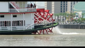 1106 CU paddle wheel spinning on riverboat steam boat