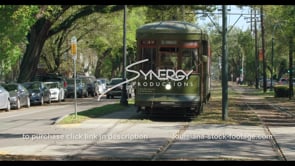 1101 Nice Iconic shot Streetcar video in New Orleans stock footage