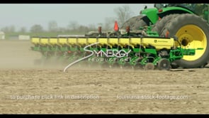 0699 CU tractor planting crops in springtime