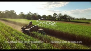 0869 aerial sugarcane farm harvest drone stock footage