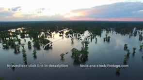 0037 aerial drone henderson swamp atchafalaya basin swamp dolly in at sunset