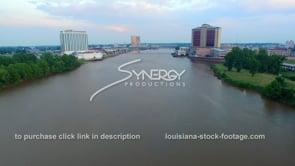 0059 shreveport louisiana aerial drone dolly into red river