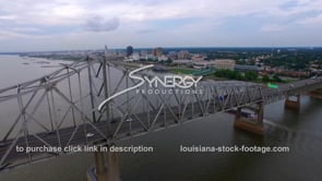 0090 interstate 10 i10 mississippi river bridge in Baton Rouge Louisiana Bridge aerial dolly right 1