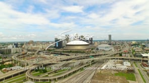 0109 aerial drone view New Orleans Superdome downtown skyline