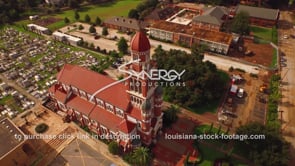 0127 aerial drone view St John Cathedral catholic church Lafayette Louisiana