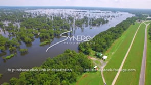 0143 Dramatic aerial ascent to wide shot of epic Louisiana swamp