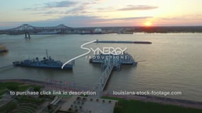 0189 Awesome downtown Baton Rouge riverfront aerial at sunset