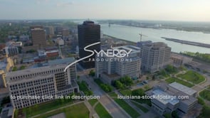 0191 Baton Rouge downtown skyline aerial drone in