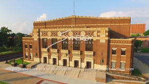 0063 louisiana hayride aerial drone reveal to downtown shreveport louisiana skyline at sunset sunrise