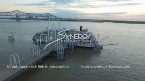 0201 aerial fly by steamboat dock baton rouge riverfront