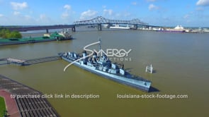0208 Epic aerial ascent USS Kidd to port of baton rouge
