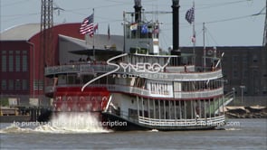 0238 steamboat riverboat cruising Mississippi river near french quarter
