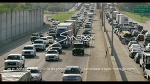 0410 Epic stop and go Baton Rouge interstate traffic pan video stock footage