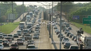 0408 Major Epic Baton Rouge interstate traffic pan right video stock footage