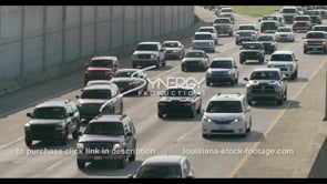 0401 4 lanes of traffic in Baton rouge interstate 10 stock footage