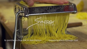 0378 homemade spaghetti noodles slow motion