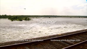 1309 railroad tracks over flooding Morganza spillway farmland and crops