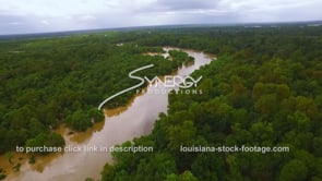 0288 aerial drone arc over flooded River 1