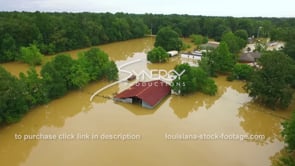 0289 Epic aerial drone descent into barn in flood waters