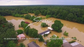 0290 flooded field and barn aerial view Louisiana Flood
