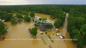 0299 Dramatic aerial view of flood flooded community