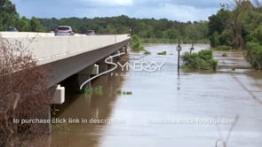0312 bridge over fast moving flood water of flooding River pan