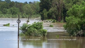 0335 pan of raging river flooding with strong currents