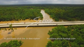 0294 Dramatic aerial drone view of flooded river